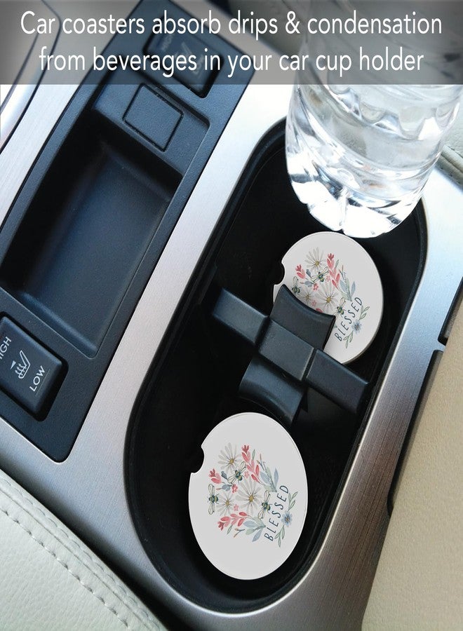 Counterart Thirstystone Blessed Bouquet Single Absorbent Stone Car Coaster for Vehicle Cup Holder 2.6” Diameter Manufactured in The USA - Image 4