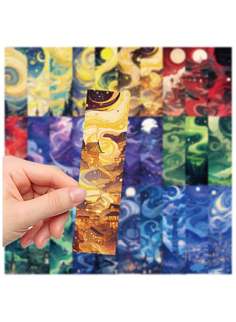 Fantasy Bookmarks 30 Pcs, Unique Starry Night Sky Space Planets Charm Moon Book Marks Reading Lovers Bulk Personalized Cool Page Markers Women Men Boys Kids Students School - Image 3