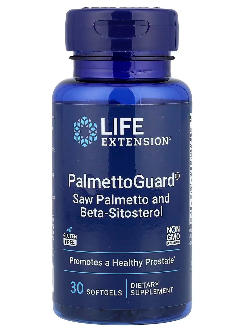 Life Extension, PalmettoGuard®, Saw Palmetto and Beta-Sitosterol, 30 Softgels - Image 1