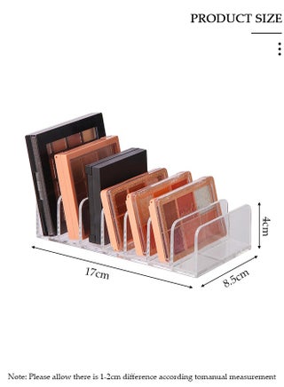 Eyeshadow Palette Makeup Organizer 7-Section Divided Acrylic Makeup Cosmetic Storage Organize Holder Display Stand Rack Desktop Transparent Shelf - view 2
