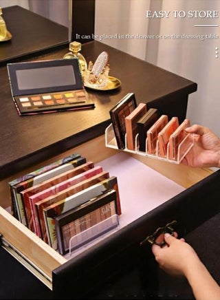 Eyeshadow Palette Makeup Organizer 7-Section Divided Acrylic Makeup Cosmetic Storage Organize Holder Display Stand Rack Desktop Transparent Shelf - view 4