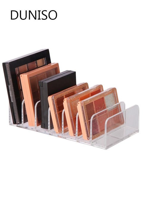 Eyeshadow Palette Makeup Organizer 7-Section Divided Acrylic Makeup Cosmetic Storage Organize Holder Display Stand Rack Desktop Transparent Shelf