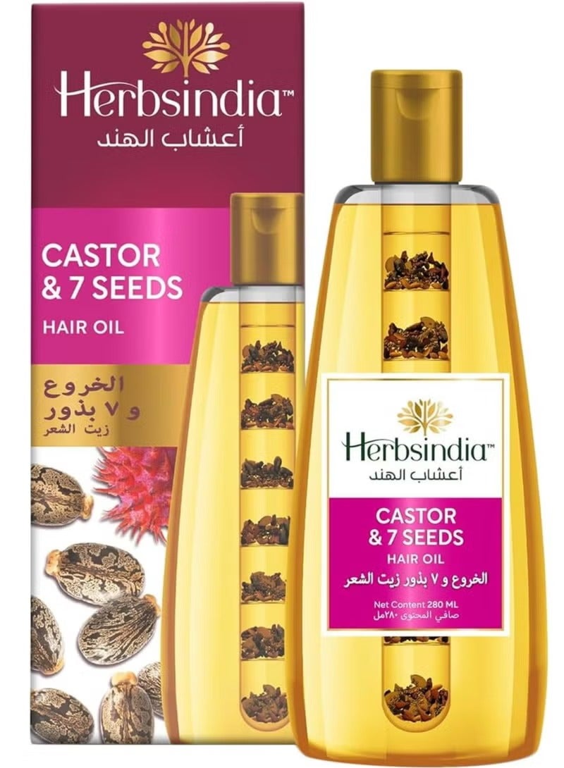 هيربس إنديا Herbsindia Castor & 7 Herbal Seeds Hair Oil 180ml