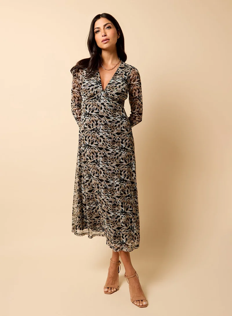 Little Mistress Casual Mesh Midi Dress