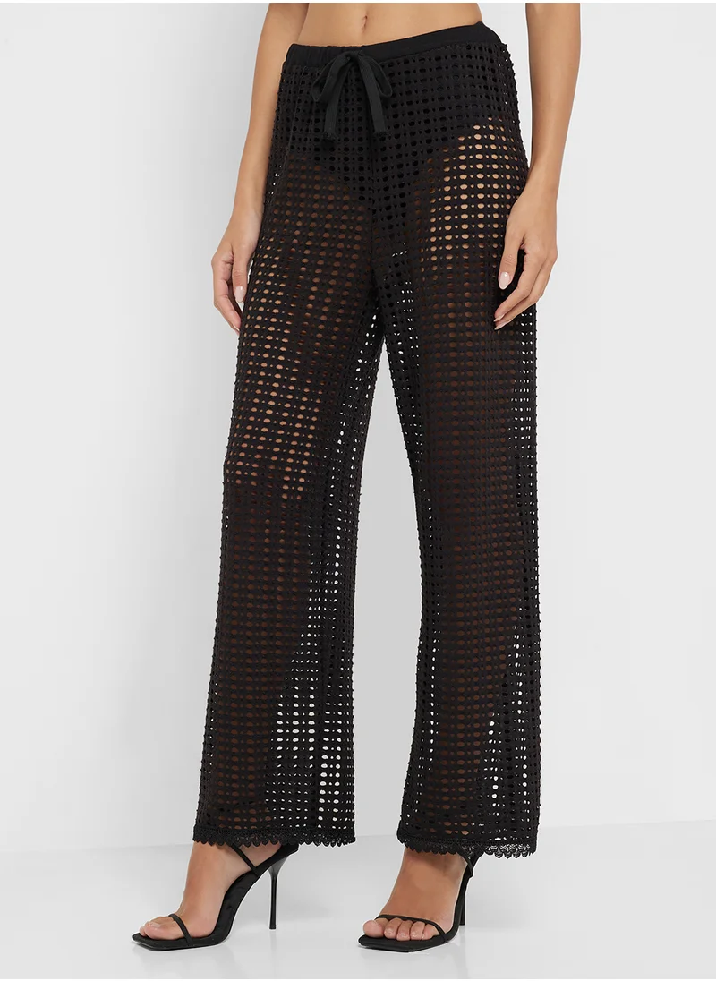 Ginger Crochet Knitted Button Up Top & Pant Co-Ord Set