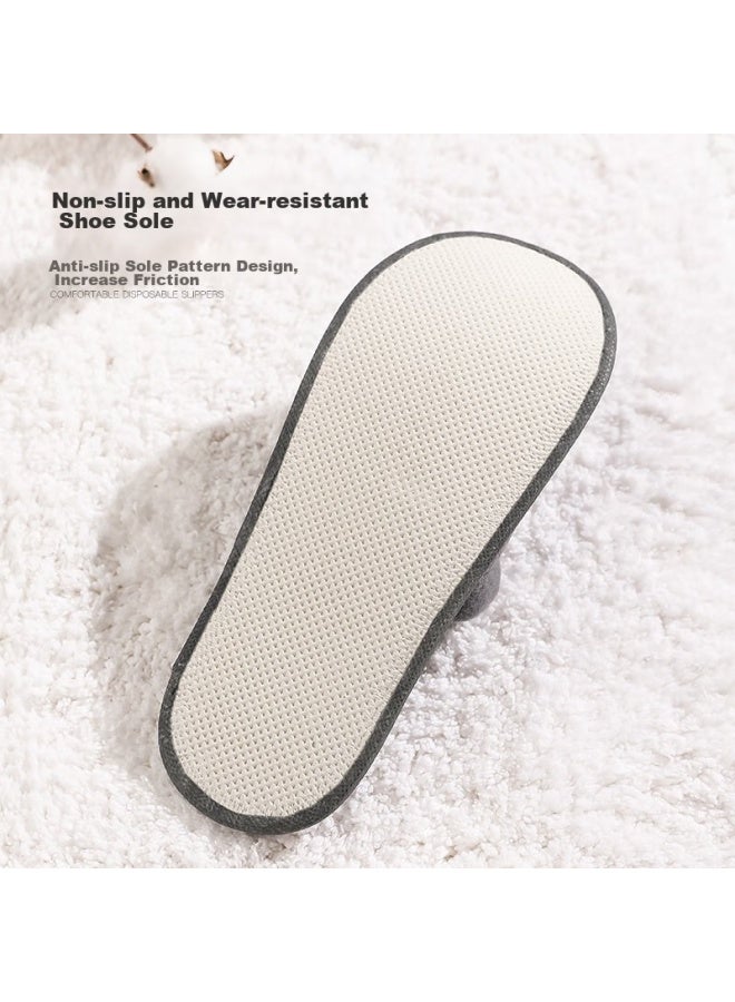 ETRAVEL Etravel Disposable Slippers, 10 Pairs, Hotel Non-slip Slippers, Thickened Travel Slippers For Guesthouses And Homestays, Brushed Fleece, Size 43, Gray  - Image 4