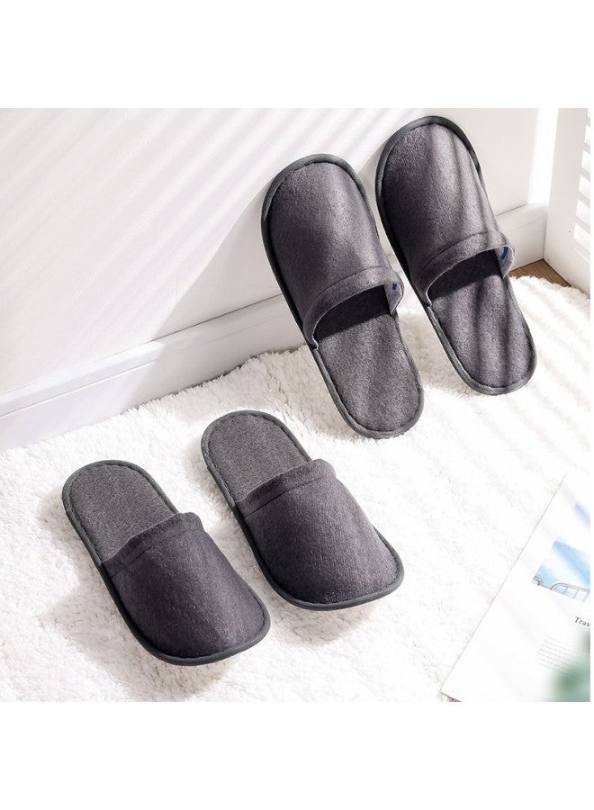 ETRAVEL Etravel Disposable Slippers, 10 Pairs, Hotel Non-slip Slippers, Thickened Travel Slippers For Guesthouses And Homestays, Brushed Fleece, Size 43, Gray  - Image 5
