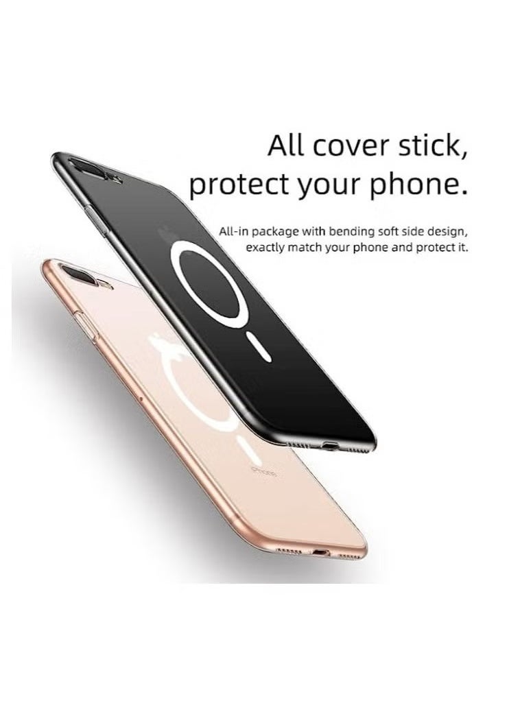 Generic - Magnetic Phone Case for iPhone 8 Plus and 7 plus and Wireless Charging MagSafe Clear - Image 1