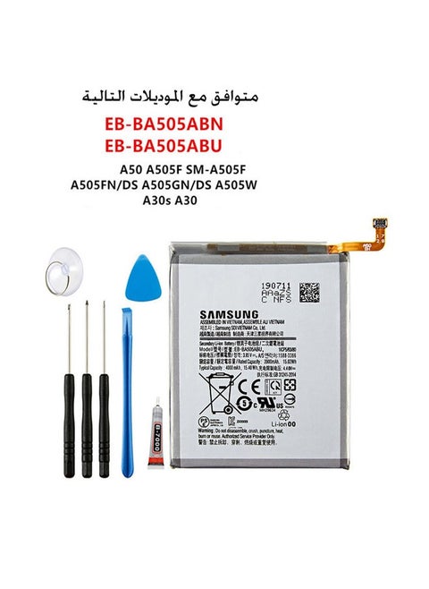 Replacement Battery EB-BA505ABU EB-BA505ABN Compatible with A20 A30 A50 A505F4000mAh  SM-A505F A30S with Tools