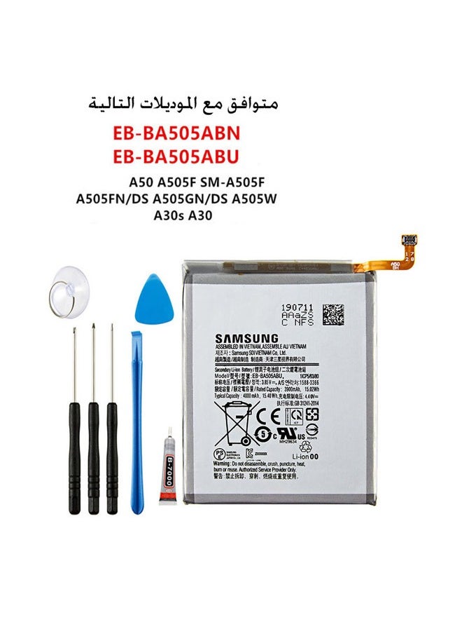 Generic - Replacement Battery EB-BA505ABU EB-BA505ABN Compatible with A20 A30 A50 A505F4000mAh  SM-A505F A30S with Tools - Image 1