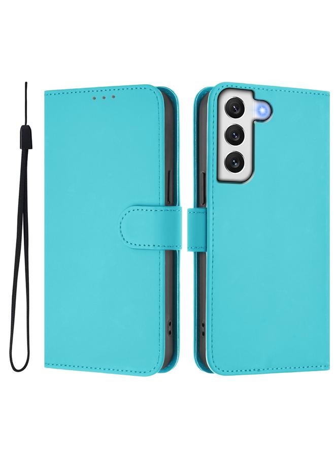 S-TOP Case For Samsung Galaxy S22 5G Skin Feel Solid Color Leather Phone Case with Lanyard - Image 2