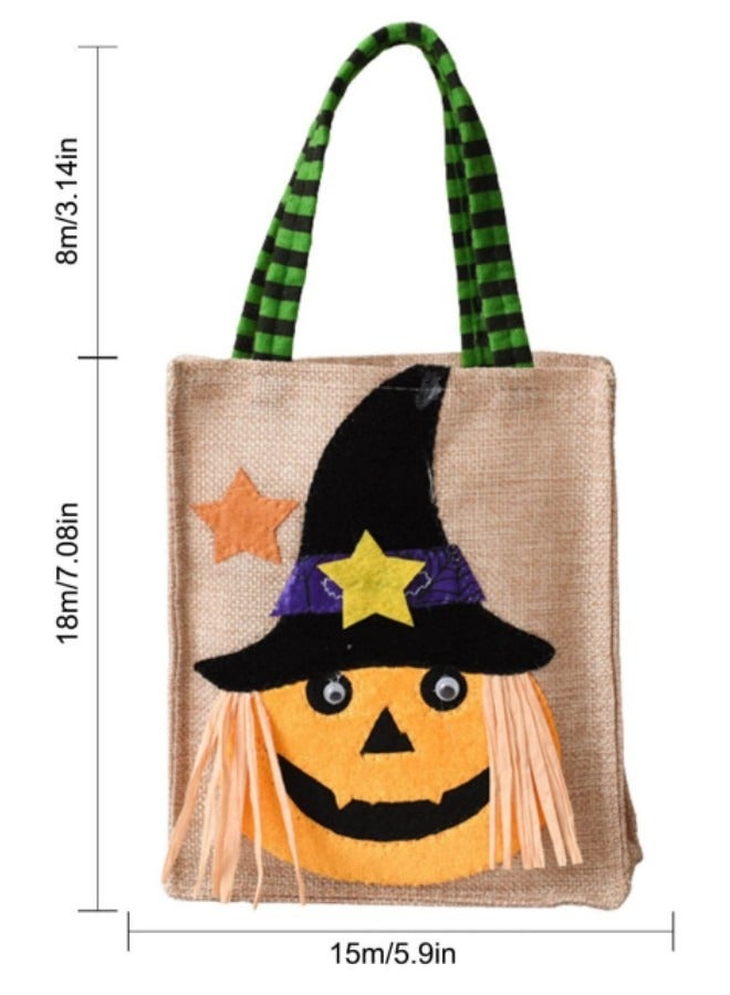 2-Piece Reusable Canvas Bag Trick or Treat Gift Bags Non-Woven Tote Bag  - Image 4
