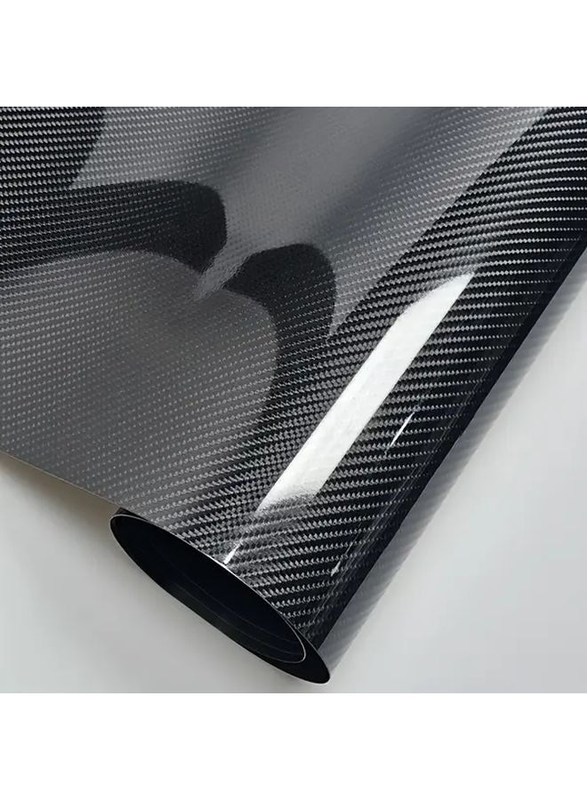 6D Realistic Black Carbon Fiber Vinyl Car Wrap 31cmx152cm Film - Image 4