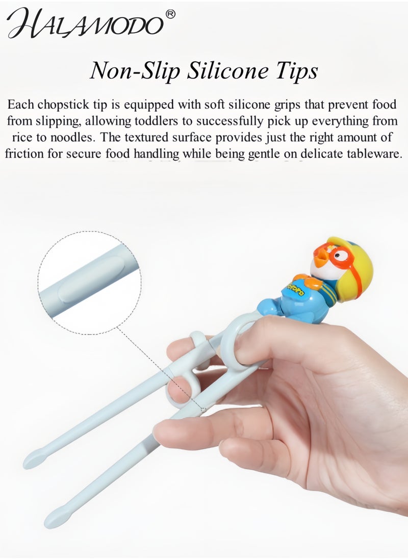 HALAMODO Kid Chopsticks, Training Chopsticks with Animals, Petty Edison Pattern Training Chopsticks for Toddler Beginners Baby Children  - Image 4
