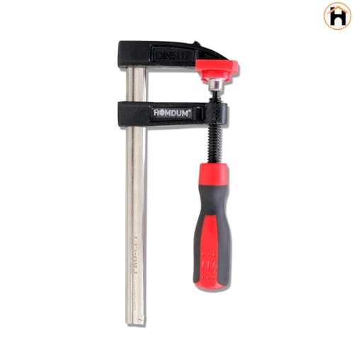 Homdum 6 inch Steel f clamp 150 x 50 mm F Clamp with Rubberized Handle and Surface Protection PVC Cover for Better Grip Metal F Clamps for Woodworking Glass and Welding Works - Image 3