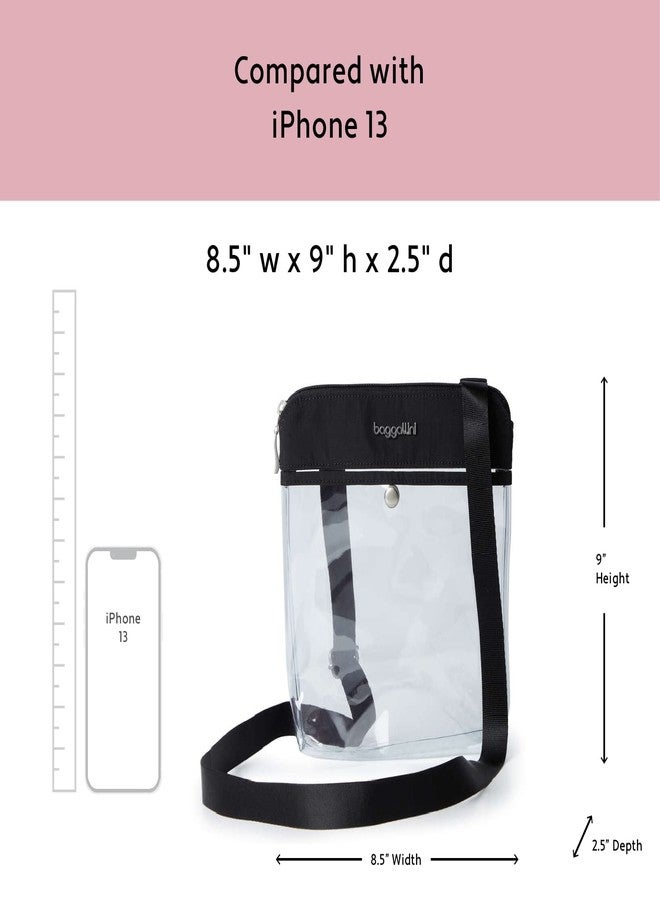 Baggallini womens Stadium Clear Pocket Crossbody, black, One Size - Image 3