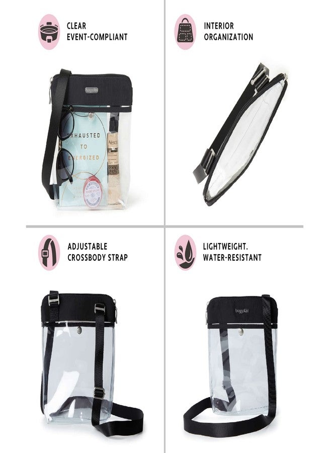 Baggallini womens Stadium Clear Pocket Crossbody, black, One Size - Image 2