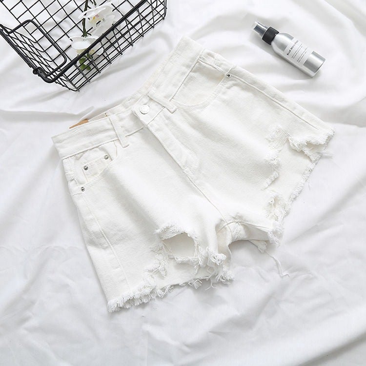 Summer High Waist Denim Shorts Women'S Spice Girls High Street Ins Slimming Loose Ripped Wide Legs Large Size A- Line Trendy Pants - Image 1