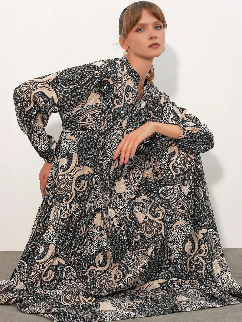 بيغ دارت BDART Patterned V-Neck Maxi Dress