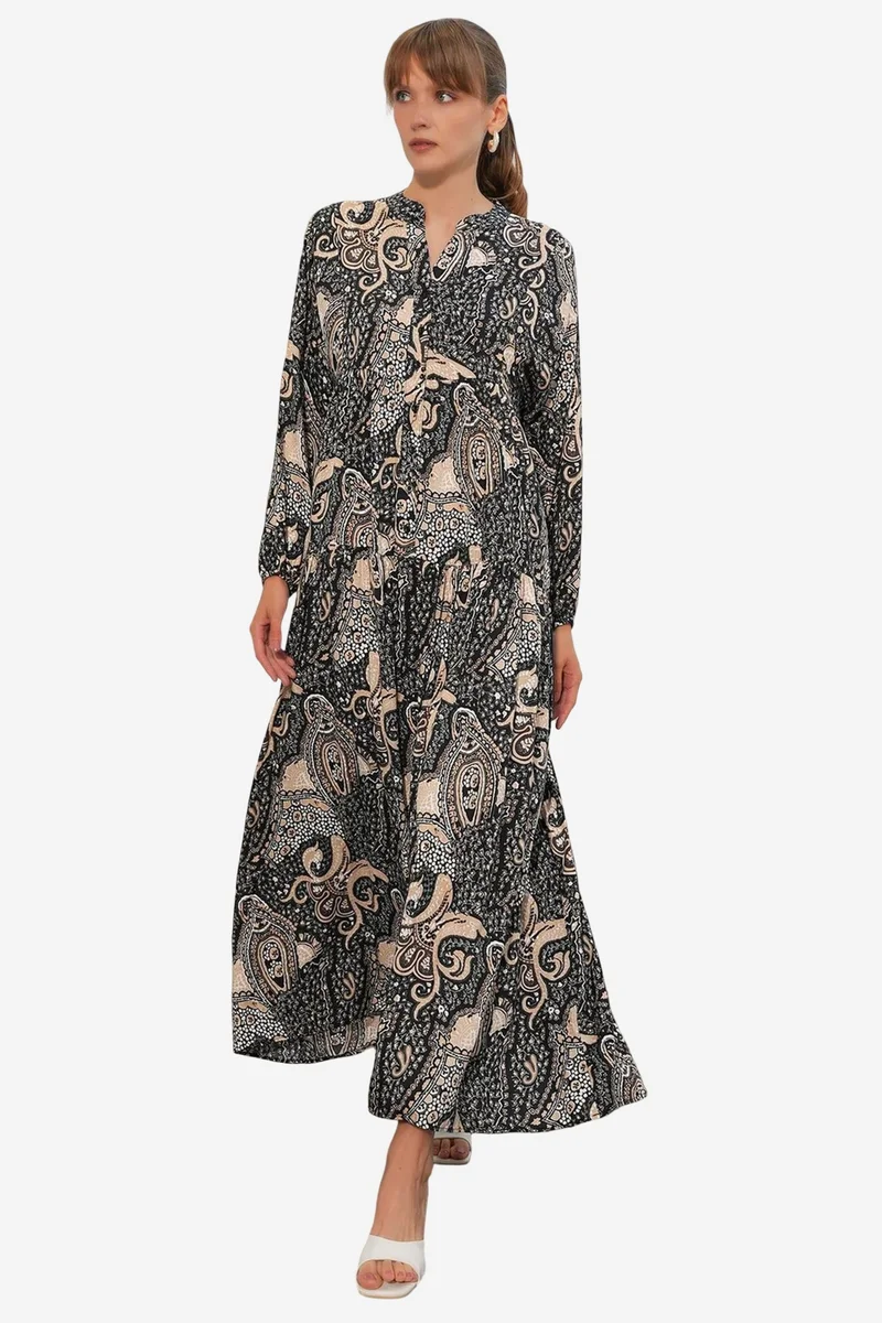 بيغ دارت BDART Patterned V-Neck Maxi Dress