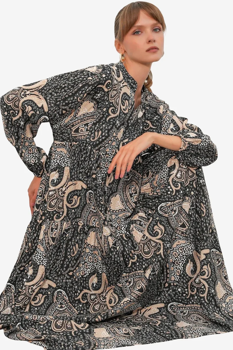 بيغ دارت BDART Patterned V-Neck Maxi Dress