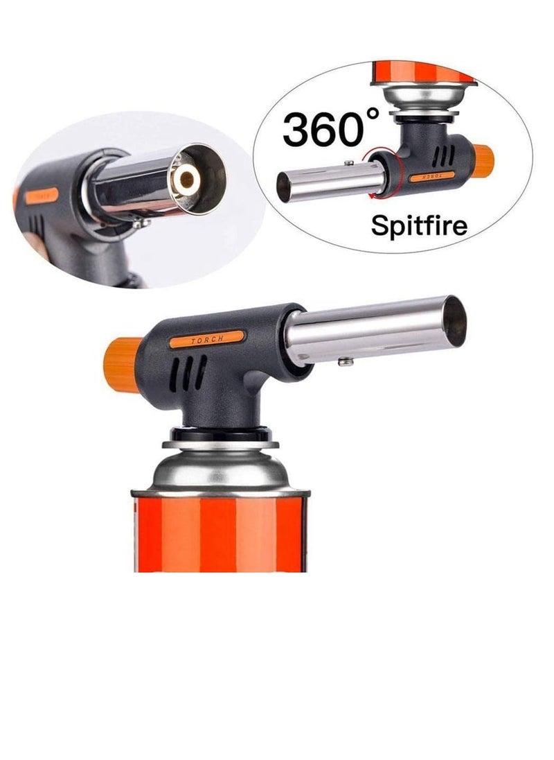 Multi-Purpose Butane Propane Torch, Flame Gun, Kitchen Torch, Cooking Torch, Adjustable Flame, Mini Blow Lighter Gas burner, Culinary Torch for BBQ, Baking, Cooking.