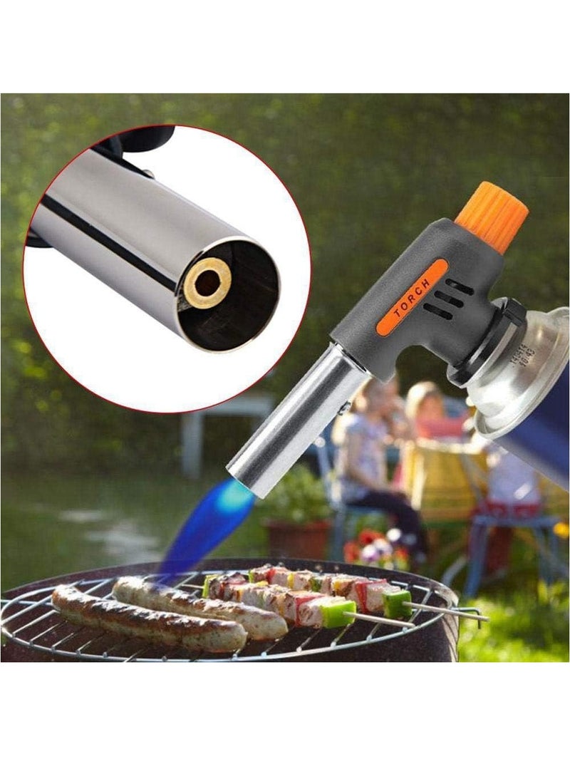 Multi-Purpose Butane Propane Torch, Flame Gun, Kitchen Torch, Cooking Torch, Adjustable Flame, Mini Blow Lighter Gas burner, Culinary Torch for BBQ, Baking, Cooking.