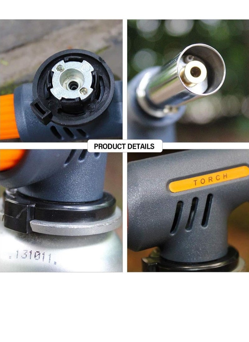 Multi-Purpose Butane Propane Torch, Flame Gun, Kitchen Torch, Cooking Torch, Adjustable Flame, Mini Blow Lighter Gas burner, Culinary Torch for BBQ, Baking, Cooking.