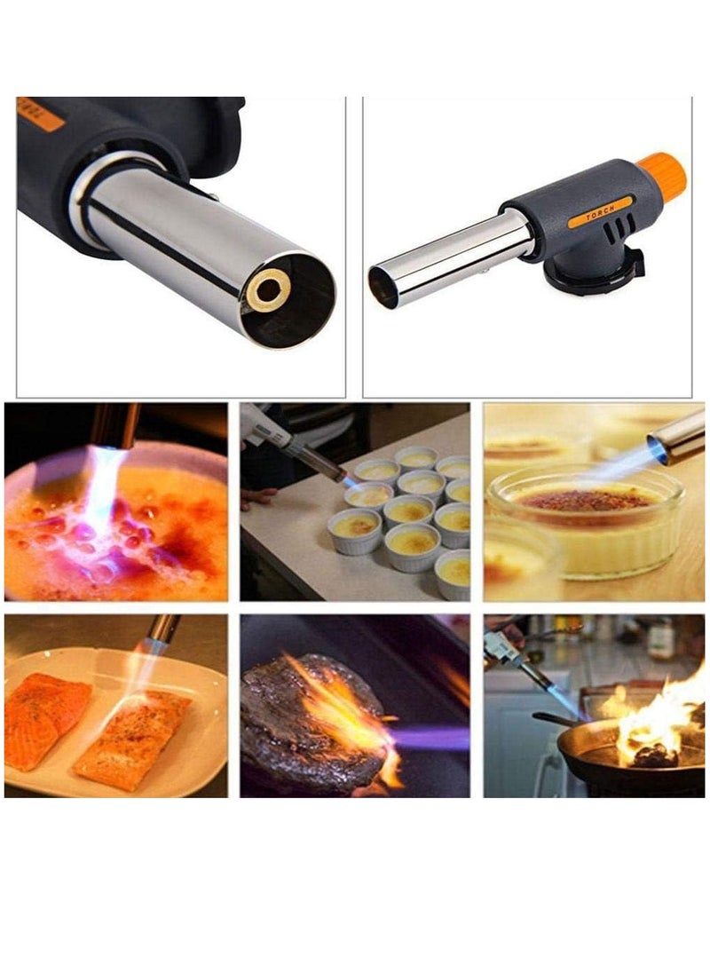 Multi-Purpose Butane Propane Torch, Flame Gun, Kitchen Torch, Cooking Torch, Adjustable Flame, Mini Blow Lighter Gas burner, Culinary Torch for BBQ, Baking, Cooking.