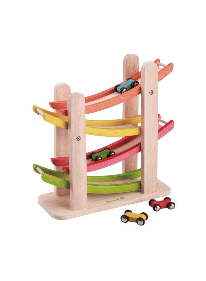 EverEarth Jr. Ramp Racer. Race Track for Toddlers and 4 Wood Cars, Race Car Ramp Set - Image 1