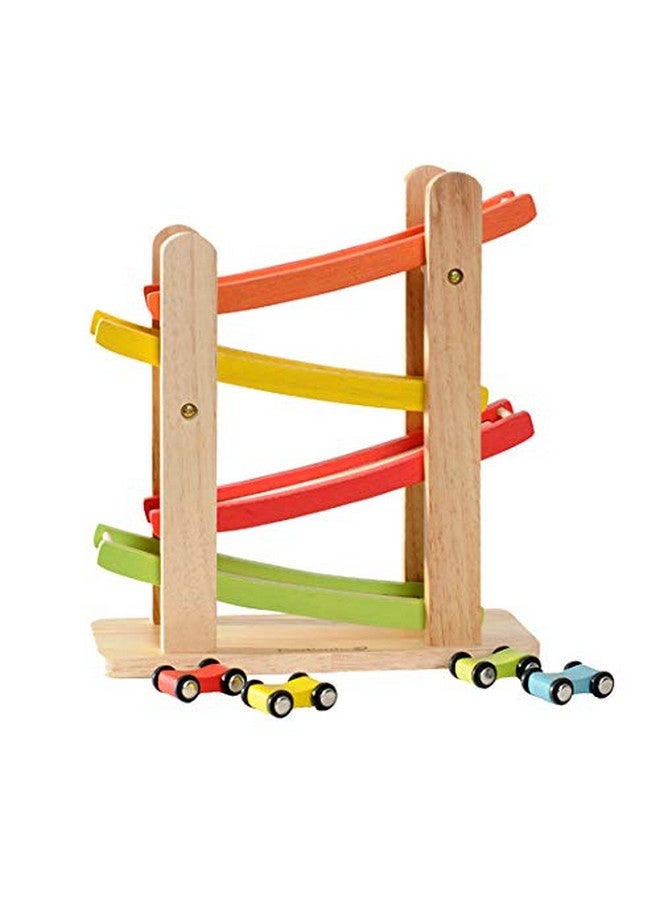 EverEarth Jr. Ramp Racer. Race Track for Toddlers and 4 Wood Cars, Race Car Ramp Set - Image 2