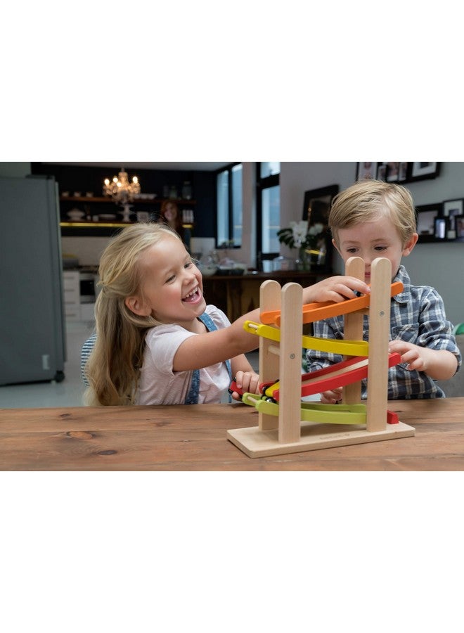 EverEarth Jr. Ramp Racer. Race Track for Toddlers and 4 Wood Cars, Race Car Ramp Set - Image 5