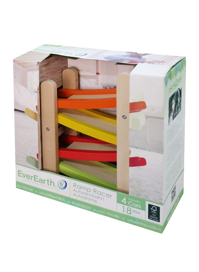 EverEarth Jr. Ramp Racer. Race Track for Toddlers and 4 Wood Cars, Race Car Ramp Set - Image 3