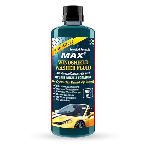 MAX Windshield Washer Fluid Concentrate (500 ML) � Anti-Freeze Formula | Car Windshield Cleaner, Streak-Free Wiper Fluid | Lubricates Wipers, Removes Bugs, Grime & Water Spots for Crystal Clear Vision - Image 1