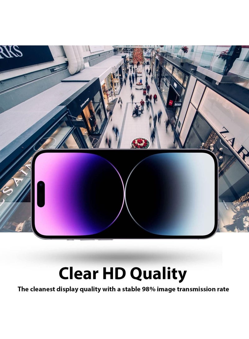 إلترازون واقي شاشة متوافق مع iPhone 14 Pro Max 5G، زجاج مقسى، طبقة حماية مميزة عالية الجودة [مضاد للوهج] [تغطية كاملة عالية الدقة] [سهل التركيب] [صلابة 9H] - Image 3
