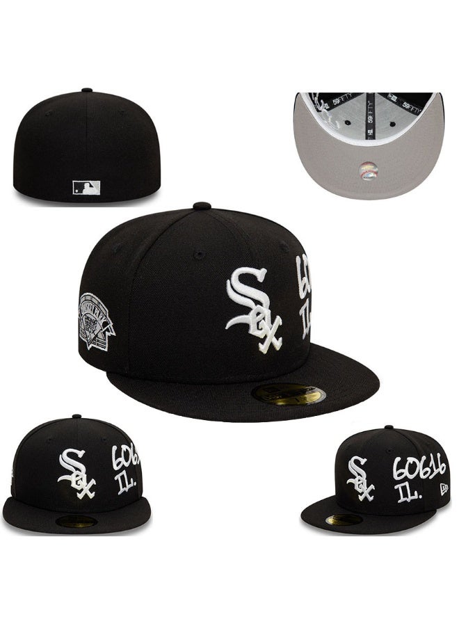 New Era Chicago White Sox Black Fitted Hat (Glow-in-the-Dark "60611" & Sox Logo) 615SIZE