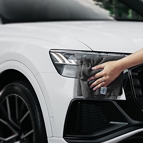 SOFTSPUN Microfiber Cloth - 3 pcs - 30x30 cms - 340 GSM Grey - Thick Lint & Streak-Free Multipurpose Cloths - Automotive Microfibre Towels for Car Bike Cleaning Polishing Washing & Detailing - Image 2