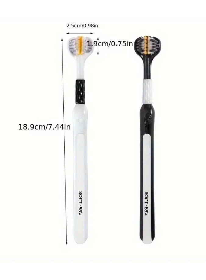 جلوسكي فرشاة أسنان ناعمة ذات جودة عالية ثلاثية-على شكل حرف U ، نظيفة عميقة لجميع الأعمار - Image 2