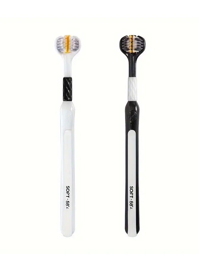 جلوسكي فرشاة أسنان ناعمة ذات جودة عالية ثلاثية-على شكل حرف U ، نظيفة عميقة لجميع الأعمار - Image 4