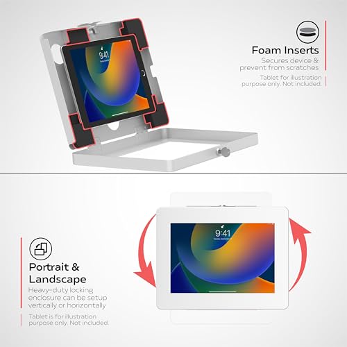 CTA Digital PAD-CURVEW Tablet Stand and Wall Mount with Paragon Enclosures (White) - Image 2