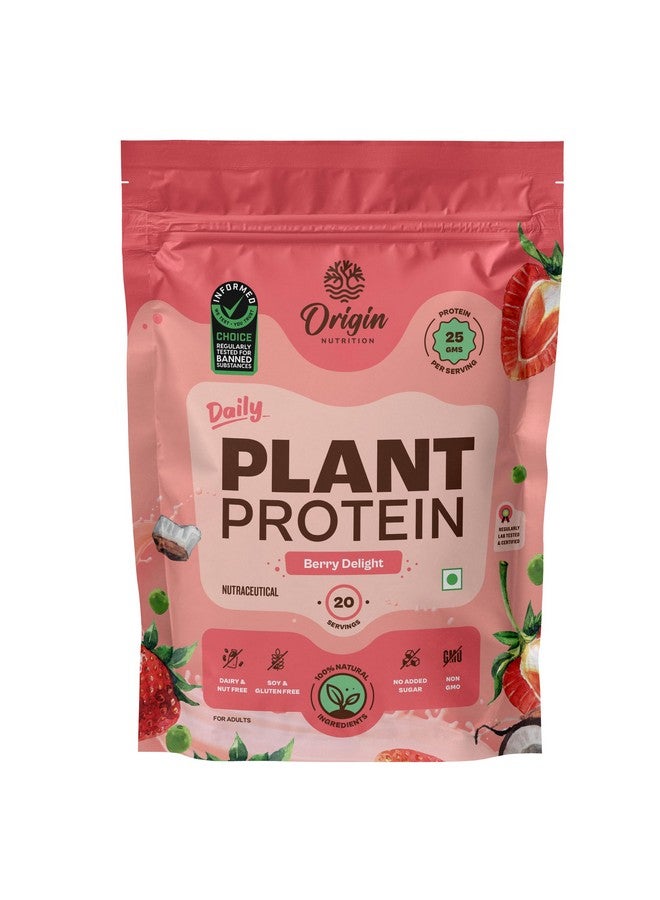 ORIGIN NUTRITION مسحوق بروتين نباتي طبيعي 100% من أوريجن نيوترشن (عزل بروتين البازلاء الكندية وبروتين بذور اليقطين) بنكهة الفراولة سهلة الهضم مع 25 جرام من البروتين النباتي، 816 جرام - Image 1