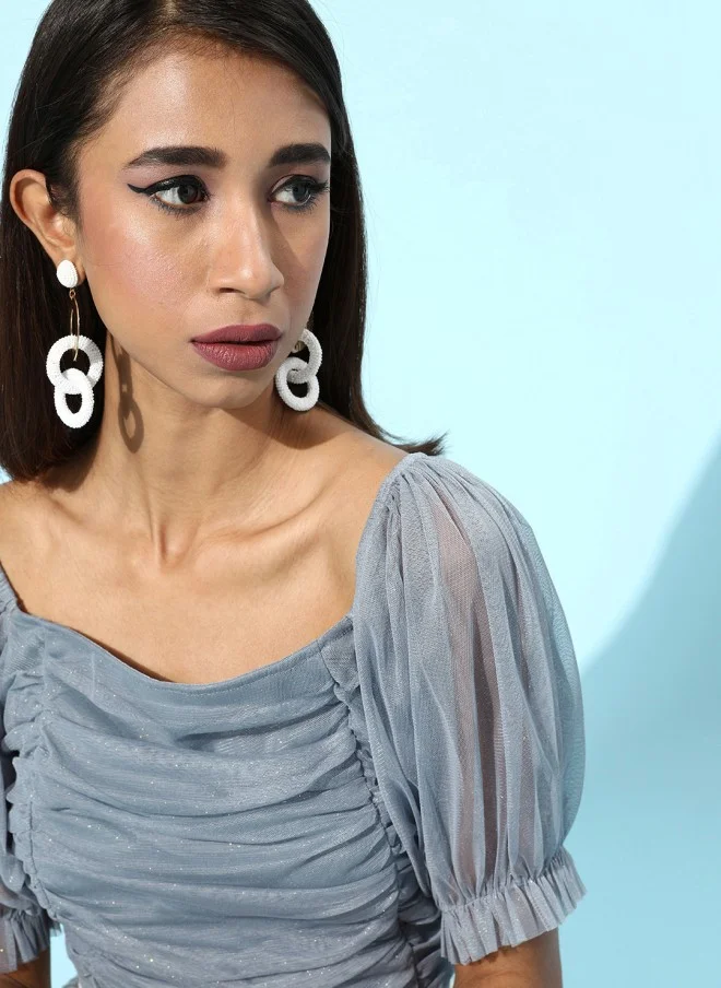 ساسافراس بلوزة زرقاء أنيقة للنساء