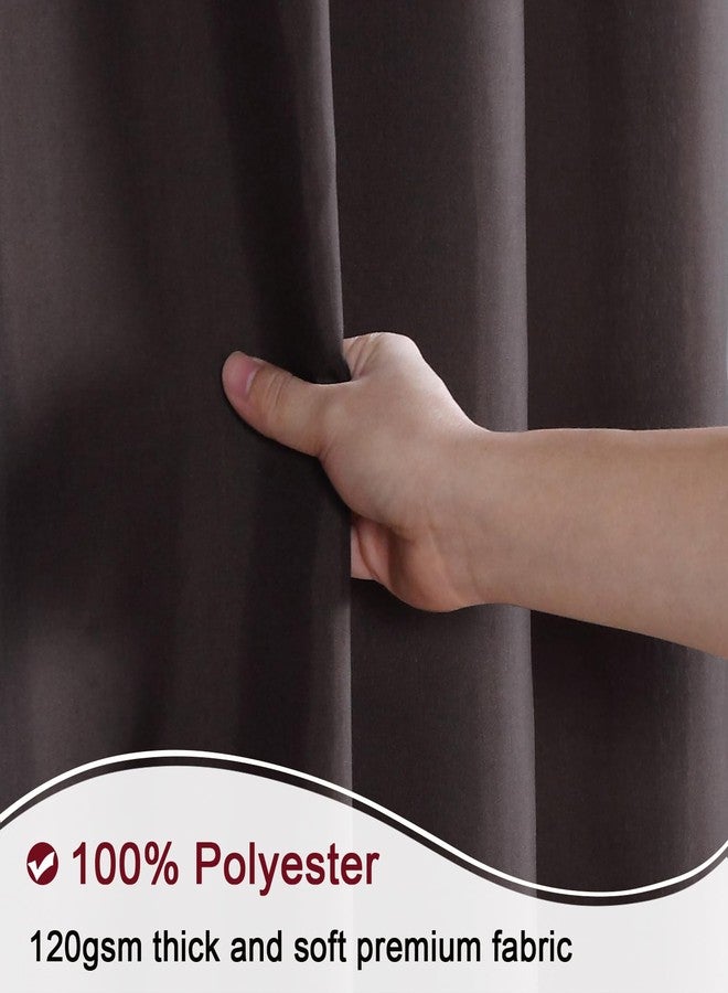 BESTRIPES Fabric Shower Curtain, Brown and Burgundy Color Block Cloth Shower Curtains for Bathroom, Waterproof Polyester Bathroom Curtains, 72" W x 72" H - Image 2