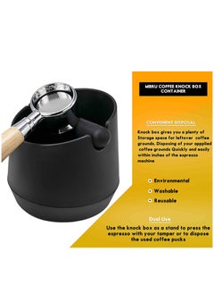 MIBRU Coffee Knock Box Container Barista Coffee Grind Dump Bin Waste ABS Shock Absorbent Detachable Style Knock Bar and Anti slip Base  - Image 3