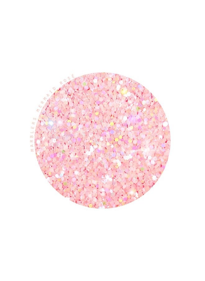 MARBLERS Mermaid Shaped Face & Body Glitter [Light Pink] 0.18oz (5g) | Chunky | Chopped | Flake | Non-Toxic | Vegan | Cruelty-Free | Festival, Rave & Party Makeup | Eye, Hair, Nail Polish, Eyeshadow  - Image 2