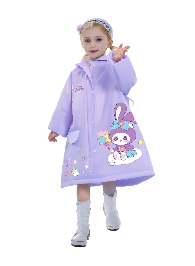 Kids Waterproof Rain Coat, EVA Portable Rain Poncho, Kids Raincoat for Boys Girls Rain Poncho with Hood, Waterproof Reusable EVA Rainwear Toddler Cartoon 4-6 Years, L Size - Image 1