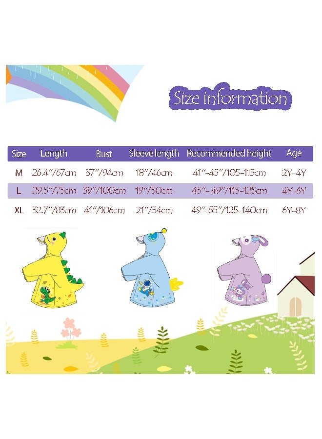 Kids Waterproof Rain Coat, EVA Portable Rain Poncho, Kids Raincoat for Boys Girls Rain Poncho with Hood, Waterproof Reusable EVA Rainwear Toddler Cartoon 4-6 Years, L Size - Image 2