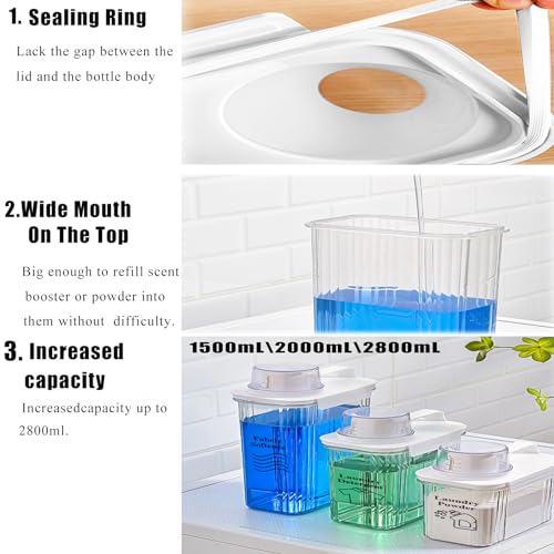 Akalin [2 Pack] Laundry Detergent Dispenser for Laundry Room Organization and Storage,2000ml Laundry Soap Dispenser，Liquid Laundry Detergent Dispenser with 4 Removable Labels, BPA Free & Pet Plastic, Clear - Image 5