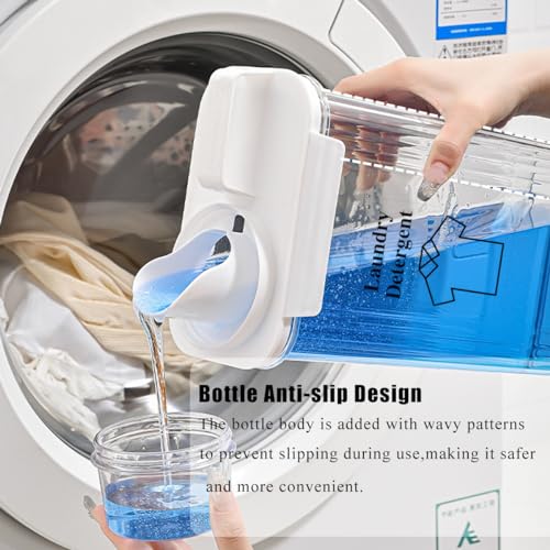 Akalin [2 Pack] Laundry Detergent Dispenser for Laundry Room Organization and Storage,2000ml Laundry Soap Dispenser，Liquid Laundry Detergent Dispenser with 4 Removable Labels, BPA Free & Pet Plastic, Clear - Image 4