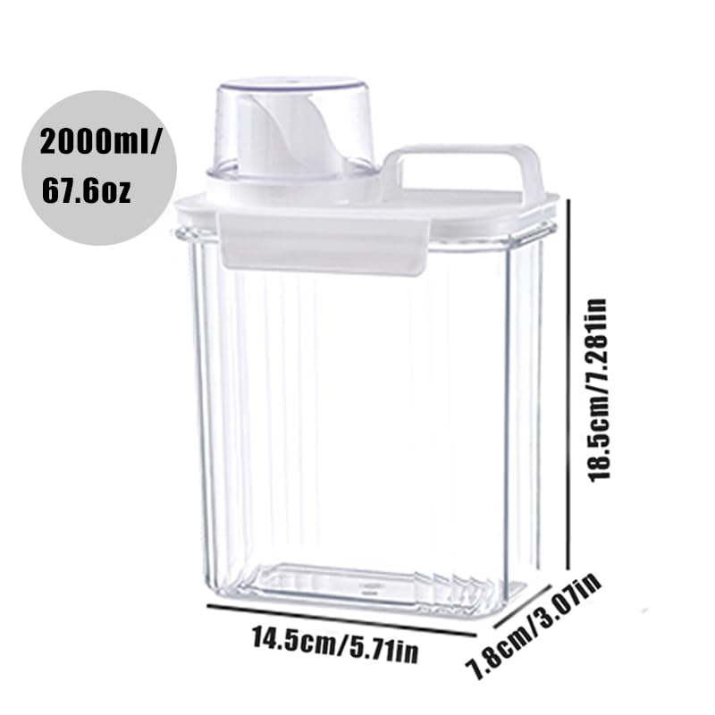 Akalin [2 Pack] Laundry Detergent Dispenser for Laundry Room Organization and Storage,2000ml Laundry Soap Dispenser，Liquid Laundry Detergent Dispenser with 4 Removable Labels, BPA Free & Pet Plastic, Clear - Image 2